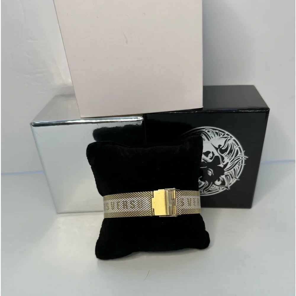 Authentic Versus Versace Barbes 38Mm Ip Yellow Gold Stainless Steel Watch